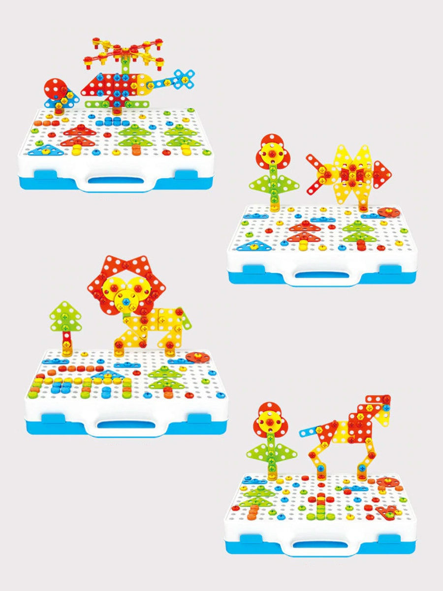 Конструктор-болтовая мозаика Сreative Mosaic 237 деталей с шуруповертом в чемодане - фото5